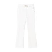 Cropped Trousers Twinset , White , Dames