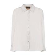 Crème Knoopsluiting Klassieke Kraag Shirt Gran Sasso , White , Dames