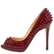 Pre-owned Leather heels Christian Louboutin Pre-owned , Red , Dames