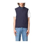 Blauwe Puffer Vest Mannen Navy Save The Duck , Blue , Heren