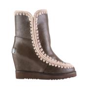 Casual Bruine Sleehak Dames Booties Mou , Brown , Dames