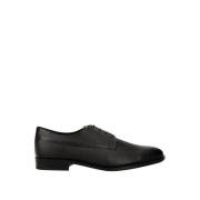 Zwarte platte veterschoenen Hugo Boss , Black , Heren