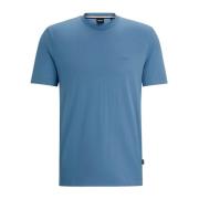 Thompson 01 Blauw Katoen Logo T-shirt Hugo Boss , Blue , Heren