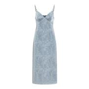 Tonal Petal Midi Jurk Michael Kors , Blue , Dames