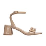 Nude Leren Kruisband Sandalen Lola Cruz , Beige , Dames