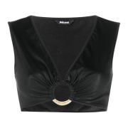 Sleeveless Tops Just Cavalli , Black , Dames