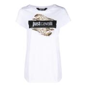 Witte T-shirt en Polo Collectie Just Cavalli , White , Dames