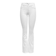 Mid Flared Denim Jeans Only , White , Dames