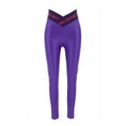 Leggings voor vrouwen Versace Jeans Couture , Purple , Dames