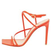 Pre-owned Leather sandals Gianvito Rossi Pre-owned , Orange , Dames
