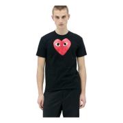 T-Shirts Comme des Garçons Play , Black , Heren