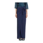 Linnen en Viscose Arco Rok Cortana , Blue , Dames