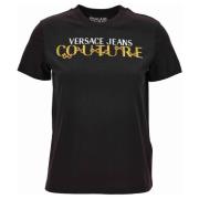 Zwarte T-shirt en Polo Collectie Versace Jeans Couture , Black , Dames