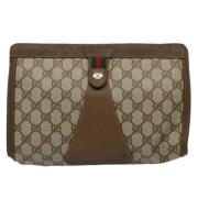 Pre-owned Canvas clutches Gucci Vintage , Brown , Dames