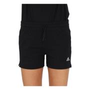 Zwarte sportieve shorts voor dames met zijstrepen Adidas , Black , Dam...