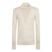 Heren Logo Print Roll-Neck Coltrui Jil Sander , Beige , Heren