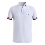 Monotype Flag Cuff Slim Fit Polo Tommy Hilfiger , White , Heren