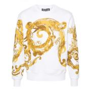 Wit/Goud Felpa Lente/Zomer Collectie 2024 Versace Jeans Couture , Whit...