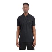 Zwarte Polo Shirt met Golden Eagle Logo Lyle & Scott , Black , Heren