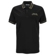 Ketting-Link Polo Shirt Zwart Versace Jeans Couture , Black , Heren