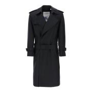 Double-Breasted Coats Burberry , Black , Dames