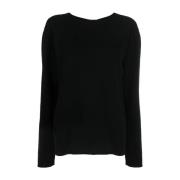 Lange Mouw Crew Neck Sweater Jil Sander , Black , Dames