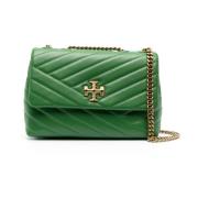 Elegant Groene Chevron Schoudertas Tory Burch , Green , Dames