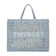 Tote Bags Twinset , Blue , Dames