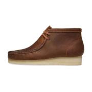 Bijenwas Leren Wallabee Laars Clarks , Brown , Heren