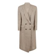 Single-Breasted Coats Brunello Cucinelli , Beige , Dames