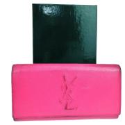 Pre-owned Leather wallets Yves Saint Laurent Vintage , Pink , Dames