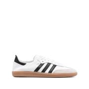 Witte Samba Lace-Up Leren Sneakers Adidas , White , Heren