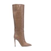 Elegant Bruin Stiletto Hoge Laarzen Paris Texas , Brown , Dames