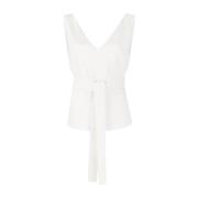 Witte V-hals Blouse P.a.r.o.s.h. , White , Dames