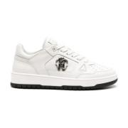 Witte Leren Casual Sneakers Mannen Roberto Cavalli , White , Heren