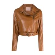 Leather Jackets Twinset , Brown , Dames