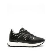 Zwarte Leren Casual Sneakers voor Mannen Roberto Cavalli , Black , Her...