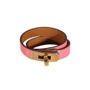 Pre-owned Leather bracelets Hermès Vintage , Pink , Dames