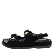 Pre-owned Fabric sandals Chanel Vintage , Black , Dames