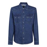 Indigo Delave Durol Shirt A.p.c. , Blue , Heren