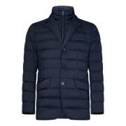 Blauwe Gewatteerde Blazer met Afneembare Bib Herno , Blue , Heren