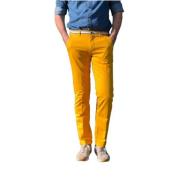 Slim Fit Katoenen Stretch Chino Broek Mason's , Yellow , Heren