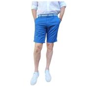 Stretch Chino Bermuda Shorts Mason's , Blue , Heren