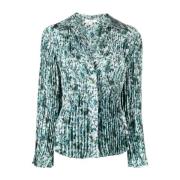 Blauwe Berry Blooms Geplooide Blouse Vince , Multicolor , Dames