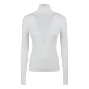 Crèmekleurige Ribgebreide Sweatshirt met Wol Detail P.a.r.o.s.h. , Whi...