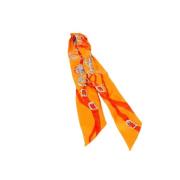 Pre-owned Silk scarves Hermès Vintage , Orange , Dames