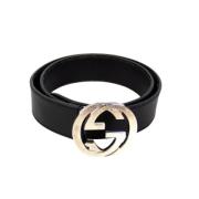 Pre-owned Leather belts Gucci Vintage , Black , Dames