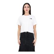 Wit Kort Taille T-shirt Simple Dome The North Face , White , Dames