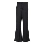 Wollen Wide-Leg Sweatpants Balmain , Black , Heren