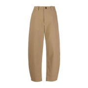 Straight Trousers Ganni , Brown , Dames